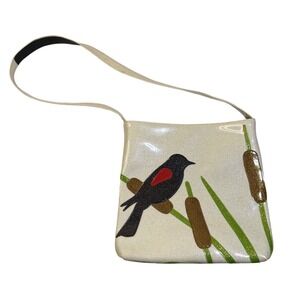 Glittersweet RedWinged Blackbird Glitter Vinyl Crossbody Bag Handmade USA Nature